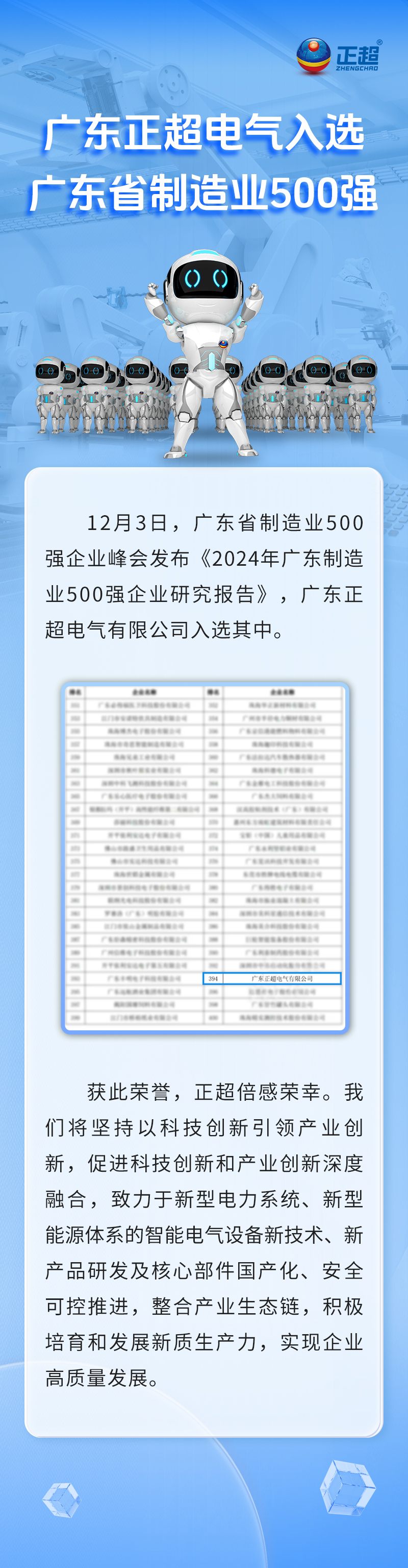 九游体育入选广东省制造业500强